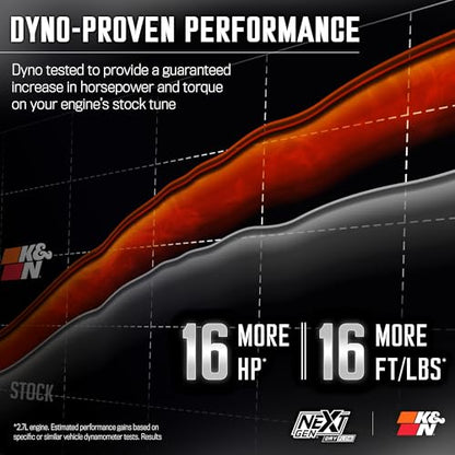 K&N NextGen Cold Air Intake System: Dry-Flow Cotton Filter: Compatible with 2021-2025 FORD F150; F150 Raptor; 50-2617D - style: NextGen Dryflow