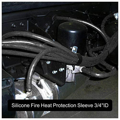 Fuel Line Heat Shield Insulation Heat Shielded Fire Sleeve Silicone Coated Fiberglass Heat Protection for Automotive Hose Lines & Electrical Wiring-（Black 3/4" ID x5FT） - color: Black, size: 3/4" ID x 5FT