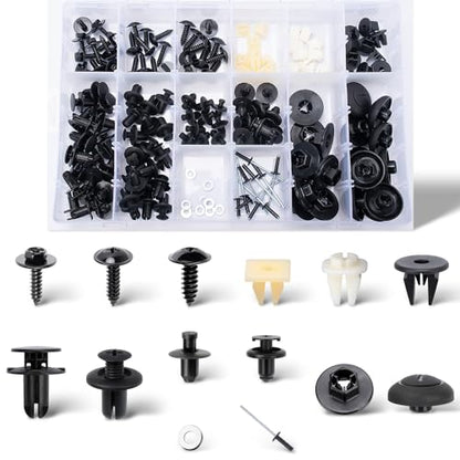 160pcs for Hyundai & Kia Bumper Engine Under Cover Fender Liner Rocker Molding Retainer Clips Assortment Screw with Nut Kit