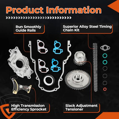 LS Oil Pump Timing Chain Kit with Gasketes 5.3 High Volume for Chevy GMC - size: 10295