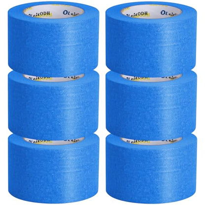 6 Pack Blue Painters Tape 3" x 60 Yards Wide Masking Tape for Painting - color: Blue, size: 3In x 60Y - 6Pack