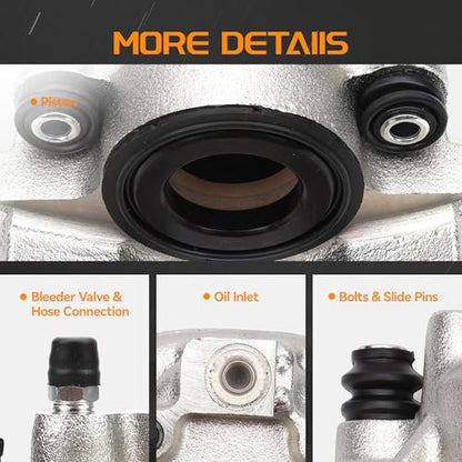 Brtec Front Left & Right Disc Brake Caliper Assembly, Replace 184642 184643 - size: 184642+184643
