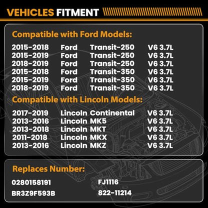 Fuel Injectors 0280158191 Compatible with Ford Lincoln V6 3.5L 3.7L - size: 0280158191 6P
