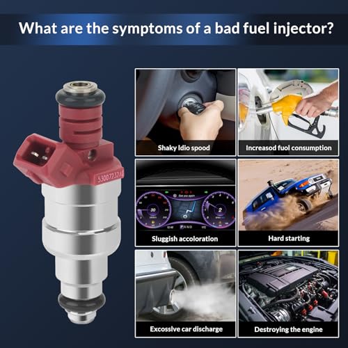 Fuel Injectors Compatible with Jeep Wrangler Cherokee 1991 1992 1993 1994 1995 2.5L,Comanche 1991 1992 2.5L,Replace 53007232AB FJ714 53013690AA