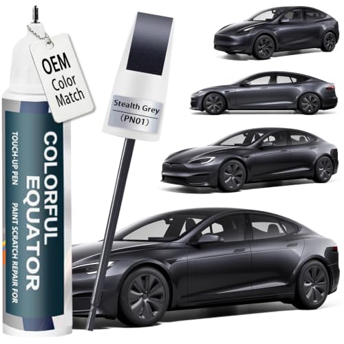 (Stealth Grey PN01) Touch up Paint for Tesla Model Y/3/X/S OEM Color Match - color: Car Touch up Paint(Stealth Grey(PN01)) Compatible with Tesla Model Y/3/X/S