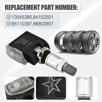 13545366 Set of 4 Trailer TPMS Sensors 433MHz Fit for GMC