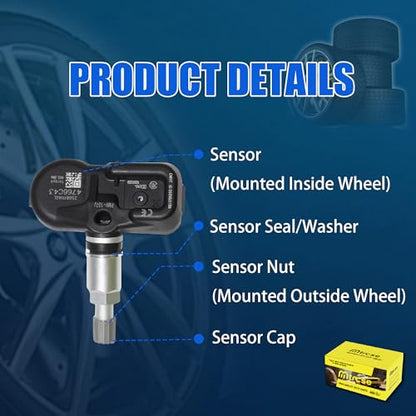 Set of 4 TPMS Sensor 42607-33021 Tire Pressure Monitor Sensor 315MHz Compatible for Toyota Lexus Scion Pontiac Camry Corolla Rav4 Highlander Prius Sienna 4Runner Tacoma Replace#42607-33011 PMV-107J