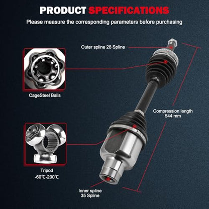 CCIYU CV Axle Shaft Assembly for Ford Escape 2001-2012, for Mercury - size: 16-1796