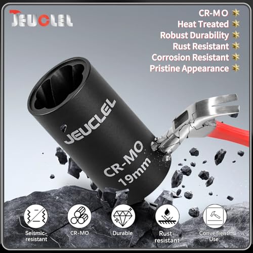 19mm 1/2" Drive Lug Nut Remover, Damaged Nut Lock Remover Extractor - size: 19mm