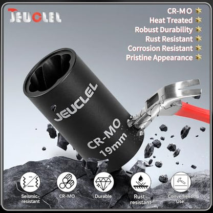 19mm 1/2" Drive Lug Nut Remover, Damaged Nut Lock Remover Extractor - size: 19mm
