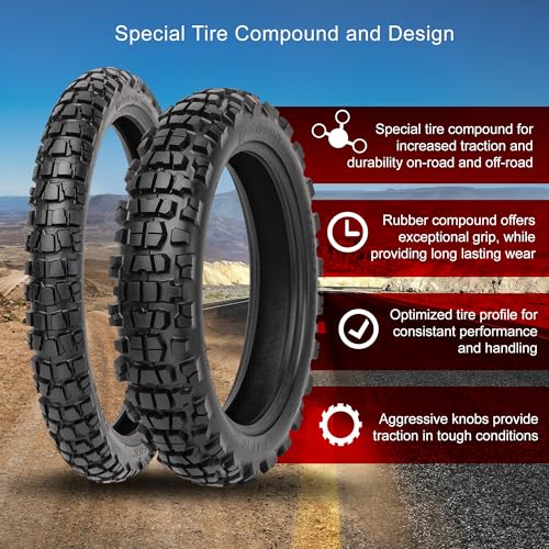Tusk Waypoint Adventure Motorcycle Tire – 120/90-18 (65R) Rear – Dual Sport On/Off-Road Tread – DOT Compliant - size: 120/90-18