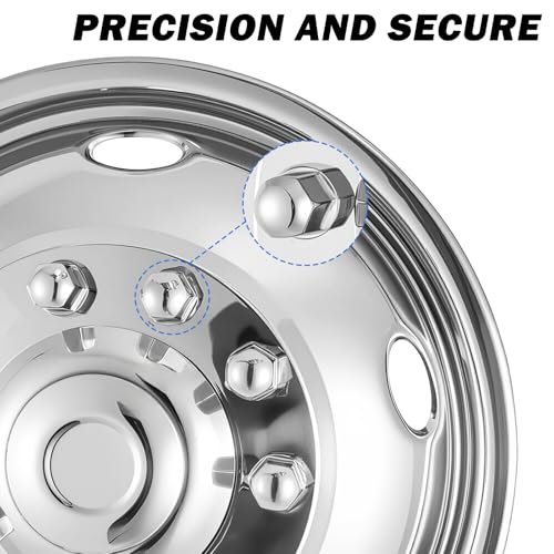 CXRCY 8Pcs Lug Nuts with Adapter 16" 8 Lug Wheel Simulators for Ford E350/E450 1992-2016/2018-2021 - size: 16IN
