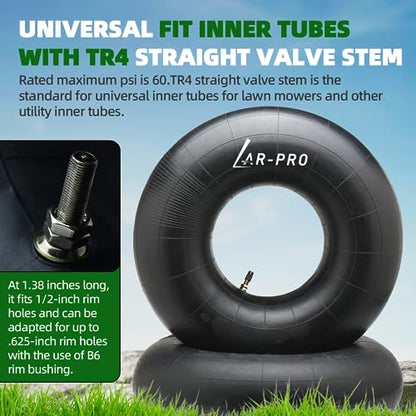 AR-PRO (2 Packs 20x8.00-8, 20x8-8, 20x10.00-8, 20x10-8 Inner Tube Replacement with TR-4 Straight Valve Stem for Mower/Tractor/Golf Cart/Garden Trailer and More - size: 20X8.00/10.00-8,TR-4