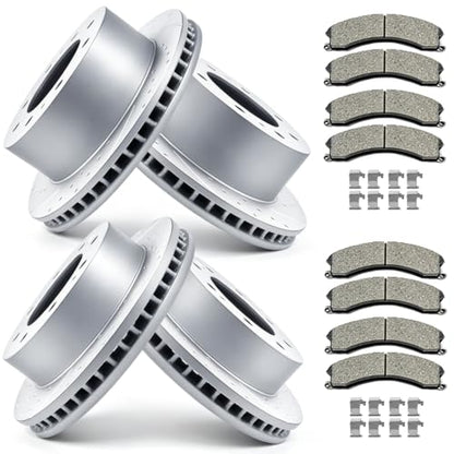 Acinoparts Front and Rear Brake Kit for 2011-2019 Chevy Silverado 2500 HD - size: ABK5519155192