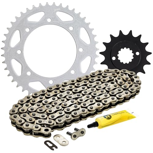 NICHE Drive Sprocket Chain Combo for Kawasaki KLR650 Front 15 Rear 43 Tooth 520NZ Standard 106 Links - size: Standard Chain