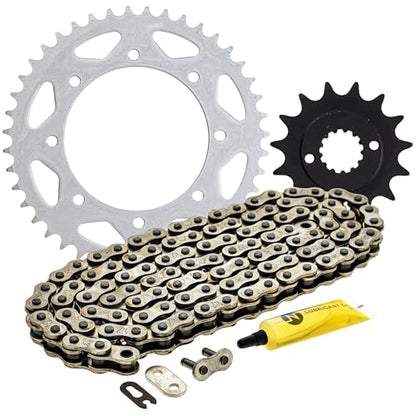 NICHE Drive Sprocket Chain Combo for Kawasaki KLR650 Front 15 Rear 43 Tooth 520NZ Standard 106 Links - size: Standard Chain