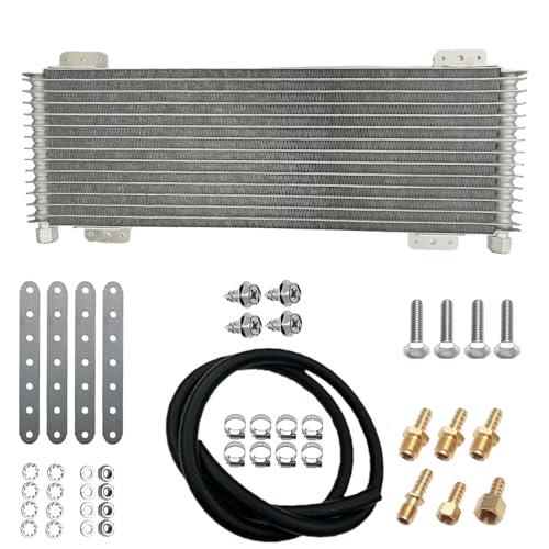 Low Pressure Drop Transmission Oil Cooler 40k Transmission Oil Cool Compatible For Heavy Duty 40,000 GVW Max Low Mounting Hardware Towing Applications and Advanced Cooling Protection LPD47391 - size: Silver