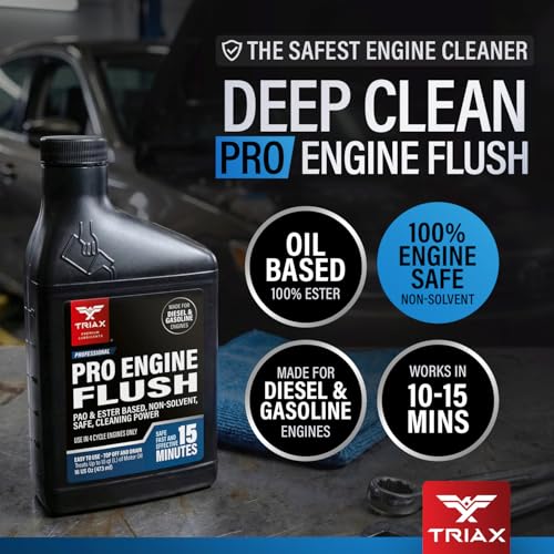 TRIAX Pro-Engine Flush - Oil-Based Flush - Engine Safe (16 oz - 473 ml) - size: 16 oz