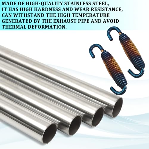 Motorcycle Exhaust Spring with Swivel Hooks, 40-60 mm Extended Range Stainless Steel Exhaust Pipe Spring Fasteners for Motorcycles, Scooters, ATVs Exhaust Pipe Muffler Swivel Springs (G/B)
