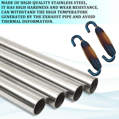 Motorcycle Exhaust Spring with Swivel Hooks, 40-60 mm Extended Range Stainless Steel Exhaust Pipe Spring Fasteners for Motorcycles, Scooters, ATVs Exhaust Pipe Muffler Swivel Springs (G/B)