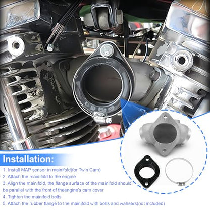 Intake Manifold Rubber Flange Adapter Kit HS42/061-45TC For Harley-Davidson