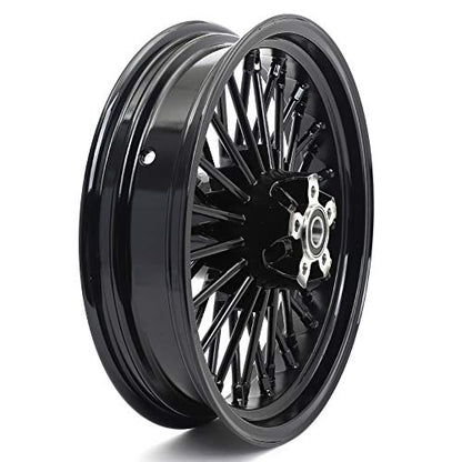 TOFR 17x3.5 Fat Spokes Front Black Wheel Rim For Harley Touring 1984-2008 - color: Gloss Black, size: Front:17inch x 3.5inch
