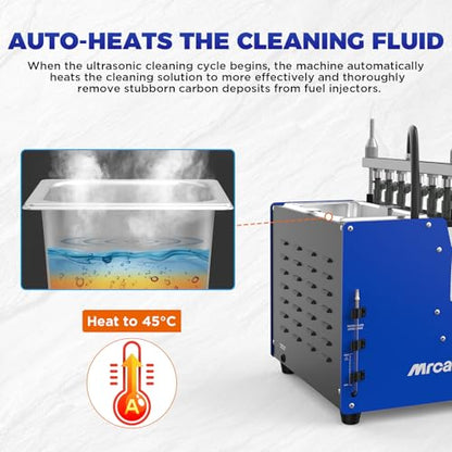 MR CARTOOL V310 Fuel Injector Cleaner Tester Machine, 110V/220V Fuel Injection System Cleaners with 6 Cylinders, Ultrasonic Clean Tool Kit for Diesel Gasoline Standard GDI/EFI/FSI Injectors - size: GDI V310