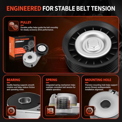 38104 Belt Tensioner w/Pulley for Chevy Malibu & Pontiac Grand Am - size: 88909594