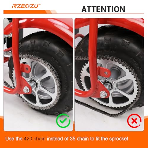 50 Tooth Rear Sprocket 420 Chain Compatible with #40 41 420 Chain - color: Silver-50 Tooth