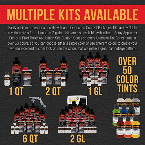 Custom Coat GM White Urethane Spray-On Truck Bed Liner Kit, 1 Quart - color: White, size: 0.25 Gallon Kit