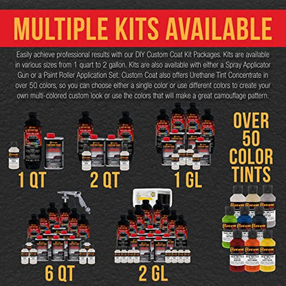 Custom Coat GM White Urethane Spray-On Truck Bed Liner Kit, 1 Quart - color: White, size: 0.25 Gallon Kit