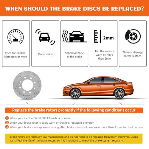 Front and Rear Drilled & Slotted Disc Brake Rotors Set Replacement for Jeep Liberty 2003 2004 2005 2006 2007