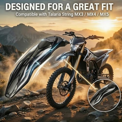 Stylish Sticker Design Motorcycle Front Fender for Talaria - color: Black with Graphics Sticker