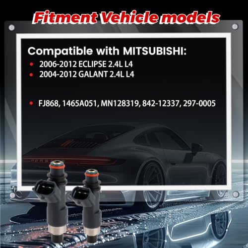 4-Pack Fuel Injectors Set | Compatible with Mitsubishi Eclipse 2006-2012 Galant 2004-2012 2.4L L4 VIN:F| Replaces FJ868 1465A051 842-12337 - size: 4 X FJ868