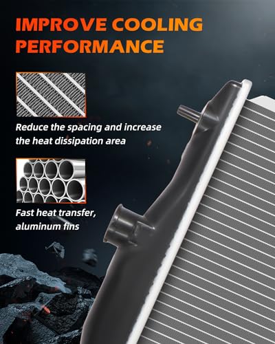 OCPTY Aluminum Radiator Condenser Replacement with 2012 2013 2014 2015 Honda Civic 1.8L 1799CC l4,2-PC Set,Replacement 13221,19010R1BA51,19010R1BA52 Radiator & 3976 CN3976PFC,7-3976,940340 Condenser
