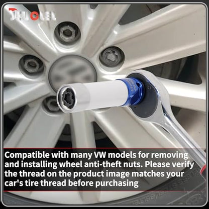 527 Wheel Locking Nut Key for VW, Socket Adapter (OD 28mm-ID 25mm) - size: Socket 527