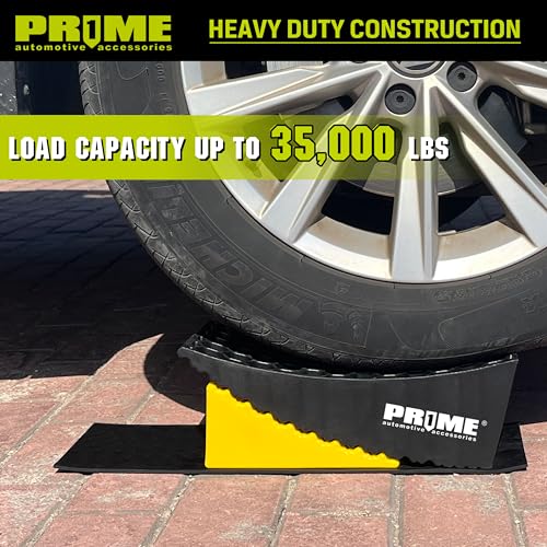 PRIME 1 RV Camper Levelers 6-Inch, 2 Packs Heavy Duty Wheel Chock Ramp for RVs, Campers & Trailers, Tire Stop Block & Trailer Wheel Stop – Honeycomb Grip, Anti-Slip Base for Cars, Trucks, SUVs - size: Height to 6 inch