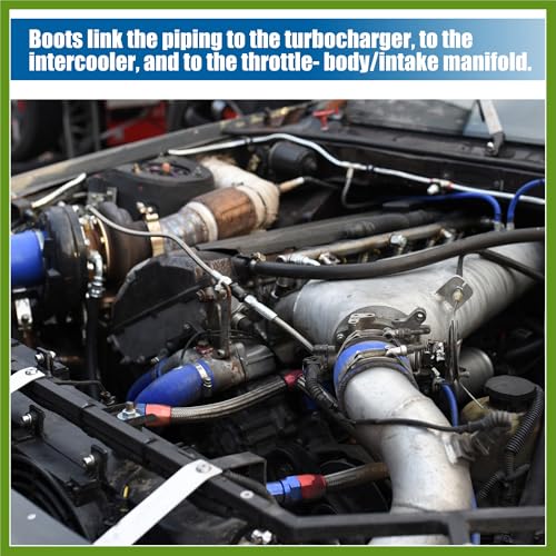 1 Set 7.3L Intercooler Hose Boots Kit for Ford F250 F350 Super Duty 7.3L 1999 2000 2001 2002 2003 with T Bolt Clamp Black Vehicle Components