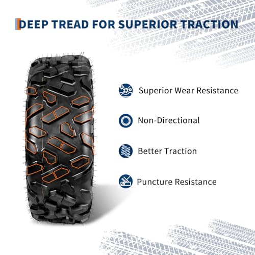 Garvee 2 Pack 26x9-14 ATV UTV Tires 6-Ply All-Terrain Tubeless Tires for Daily Work, Hunting & Recreational Riding on ATV, UTV, Quad and 4 Wheeler - size: 26X9-14, style: Pattern A