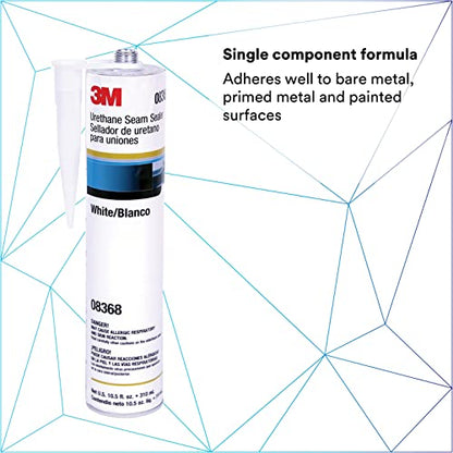 3M Urethane Seam Sealer, 08368, White, 310mL/10.5 fl oz Cartridge - color: White, size: 310 Milliliter, style: Cartridge
