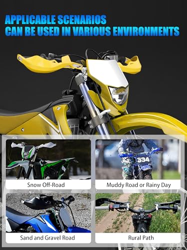 JFG RACING Dirt Bike Handguards Universal for 7/8" and 1 1/8" Handle Bar - color: yellow