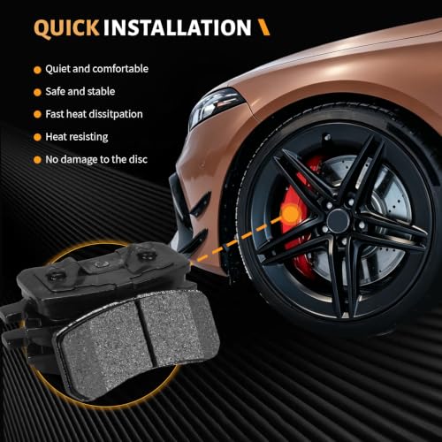 D868 Rear Ceramic Brake Pads Kit Fit For Chrysler 200 2011-2014, For Cirrus 2007-2010, For Sebring 2007-2010, For Dodge Avenger 2008-2014, For Caliber 08-09, For Jeep Compass 07-17 - size: HZ868