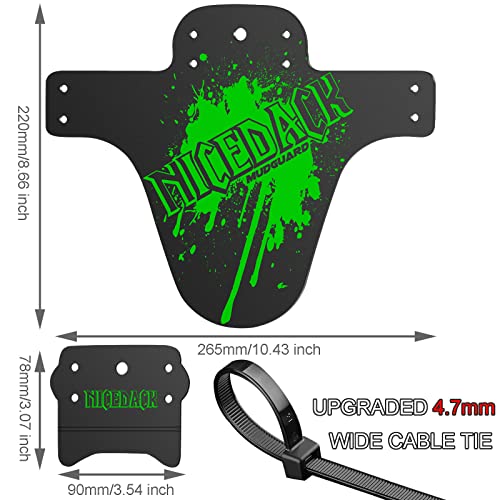Mountain Bike Fenders, Fits 20-29 Inch MTB, 2-Piece Set - color: A-Green