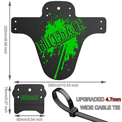 Mountain Bike Fenders, Fits 20-29 Inch MTB, 2-Piece Set - color: A-Green