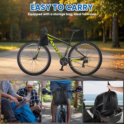 Bike Cover for 2 Bikes - 900D Heavy Duty Bicycle Cover Waterproof Outdoor Bike Rain Cover for Transport on Rack Wind Proof Bicycle Rack Covers with 6M Elastic Cord