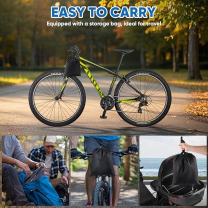 Bike Cover for 2 Bikes - 900D Heavy Duty Bicycle Cover Waterproof Outdoor Bike Rain Cover for Transport on Rack Wind Proof Bicycle Rack Covers with 6M Elastic Cord