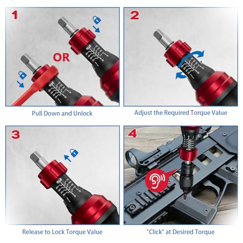 SUERCUP 1/4" 10-80In.lb Torque Wrench Screwdriver 36 PCS Set - size: 10-80In.lb