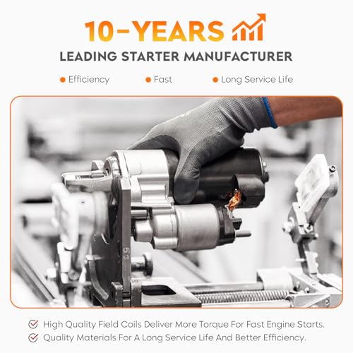 19616 New Starter for Chrysler 200 2011-2017 3.6L, 6 Cyl, for Town & Country 2011-2016, for Avenger 11-14, for Grand Caravan 11-19, for Journey 11-19, for Ram C/V 12-15, for Jeep Cherokee 2014 3.2L