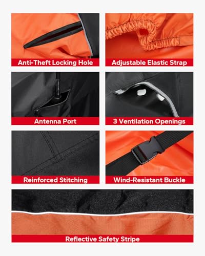 Amazicha Waterproof Motorcycle Cover with Side Top Box Fit for Harley Davidson Touring Street Glide Ultra Limited Road Glide Electra Glide Honda, 116"x 47" x 53" All‑Weather Outdoor Protection