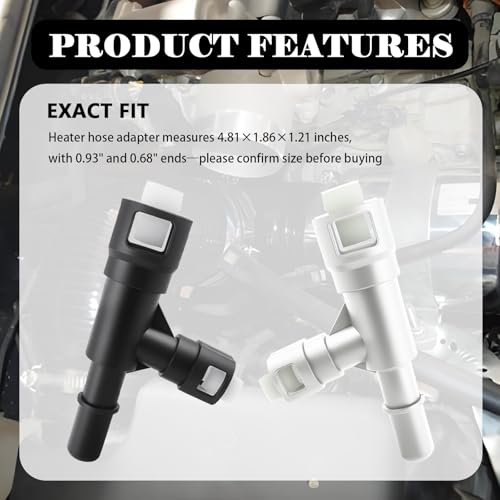 2PCS Car Heater Hose Connector Replacement OEM#15055343,T-Shape Heater Core Connector Compatible with Cadillac Chevrolet GMC,Waterproof Heaters Hose Fitting Car Accessories